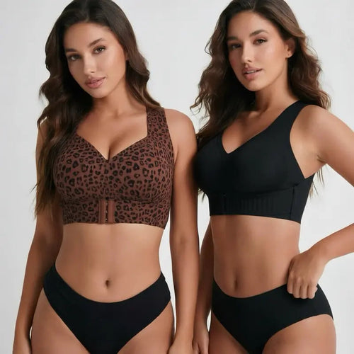 Front-Closure Cross-Back Wireless Support Bra