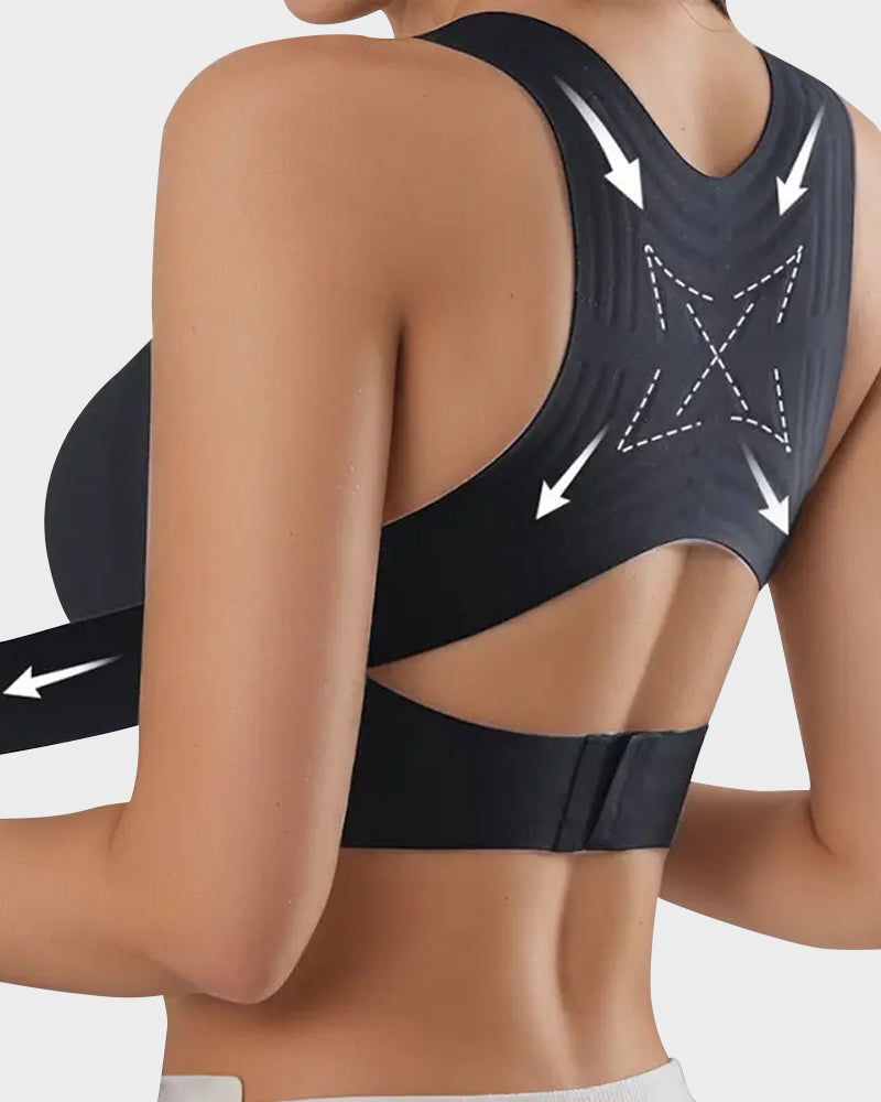 Front-Closure Cross-Back Wireless Support Bra