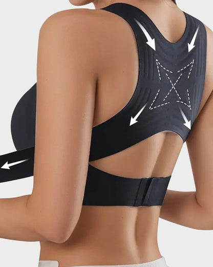 Front-Closure Cross-Back Wireless Support Bra