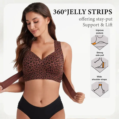 Front-Closure Cross-Back Wireless Support Bra